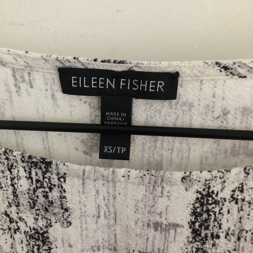 Eileen Fisher Gray Black Speckle Blouse XS - Picture 3 of 5